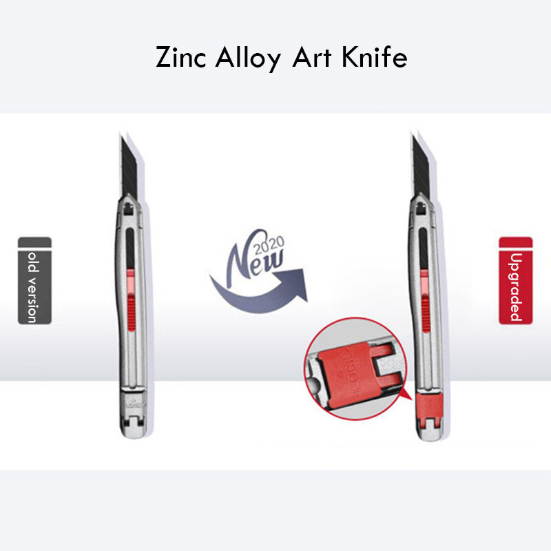 Zinc Alloy Metal Stationery Art Craft Knife Anti-shaking Japanese Small box cutter Premium Retractable faca School Office Cuttin