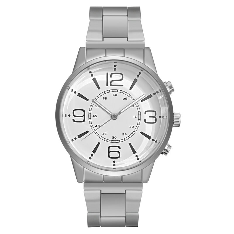 นาฬิกาผู้ชายแฟชั่นลำลองนาฬิกาควอตซ์นาฬิกาข้อมือสายรัดเหล็กนาฬิกาควอตซ์แบบมินิมอลสายหนังแฟชั่นหรูหรา