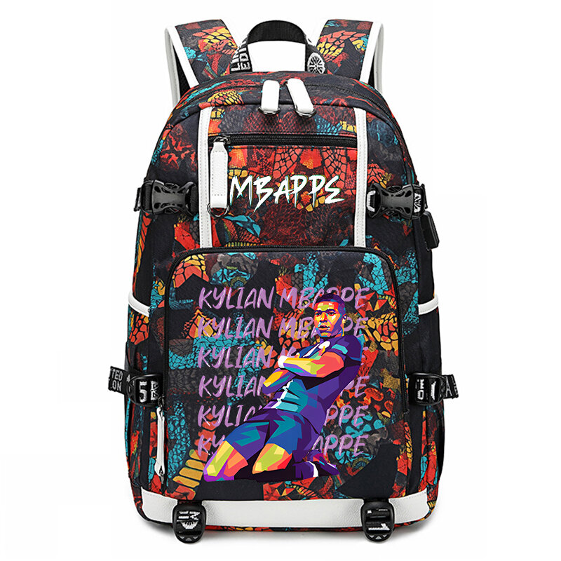 Mbappe avatar mochila para estudiantes, bolsa escolar para niños, bolsa de viaje para jóvenes al aire libre