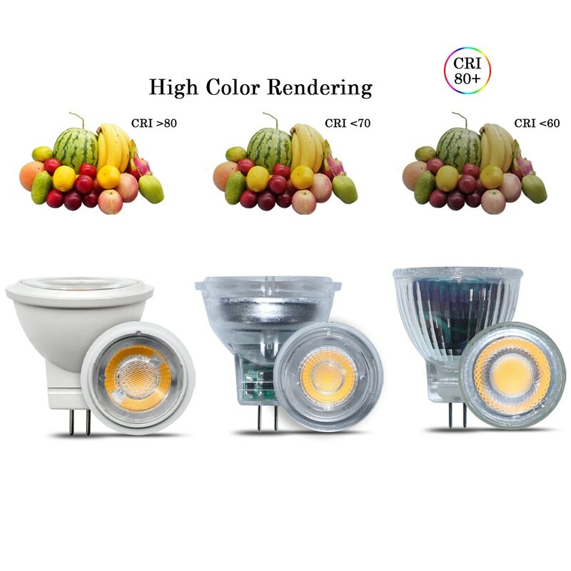LED Mini COB Spotlight para cozinha, luz alta, luz branca quente, lâmpada de halogéneo, substituição, MR11, GU4, 12V, 24V, 3W, 20W, 50W, lâmpada de halogéneo