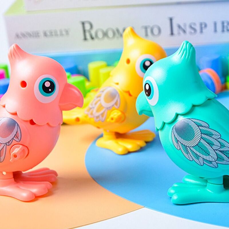 Dziecko słodkie zabawka papuga klasyczne zabawki nakręcane dzieci kreskówka zwierzę z łańcuszkiem nakręcana zabawka prezenty dla dzieci