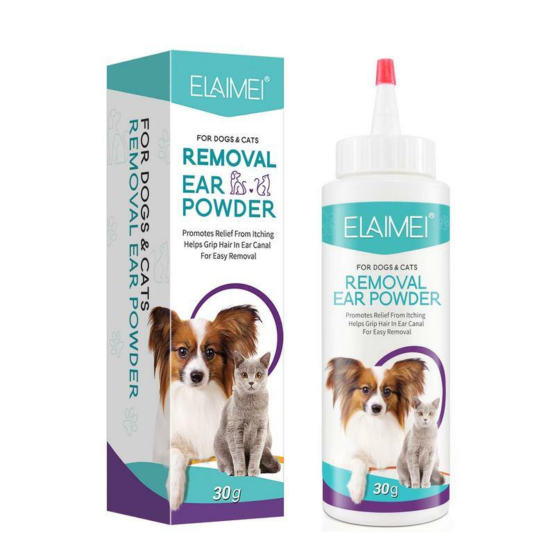 Pet Ear Powder depilazione indolore polvere Pet Health Care detergente per le orecchie rimozione degli odori accessori per animali domestici per cani gatti coniglietti