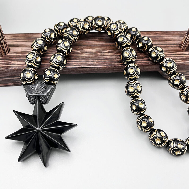 GS50 nuova collana decorazione ottagramma meditazione in resina fai da te 3D ciondoli per auto perforati tridimensionali accessori ornamento
