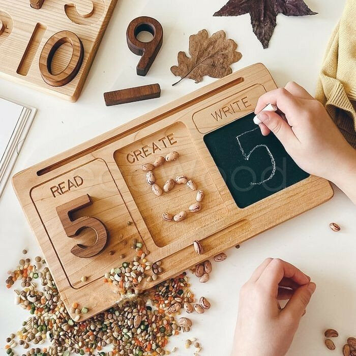 Alphabet Groove Board Montessori Baby Educational Wooden Toys Board Kids Writing Practice Learning Letters Toys for Children