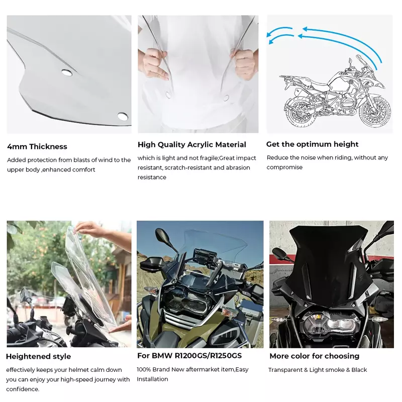 Windscreen Windshield Wind Shield Screen Protector For BMW R1200GS R 1200 GS LC ADV Adventure 2013 2014 2015 2016 2017 2018