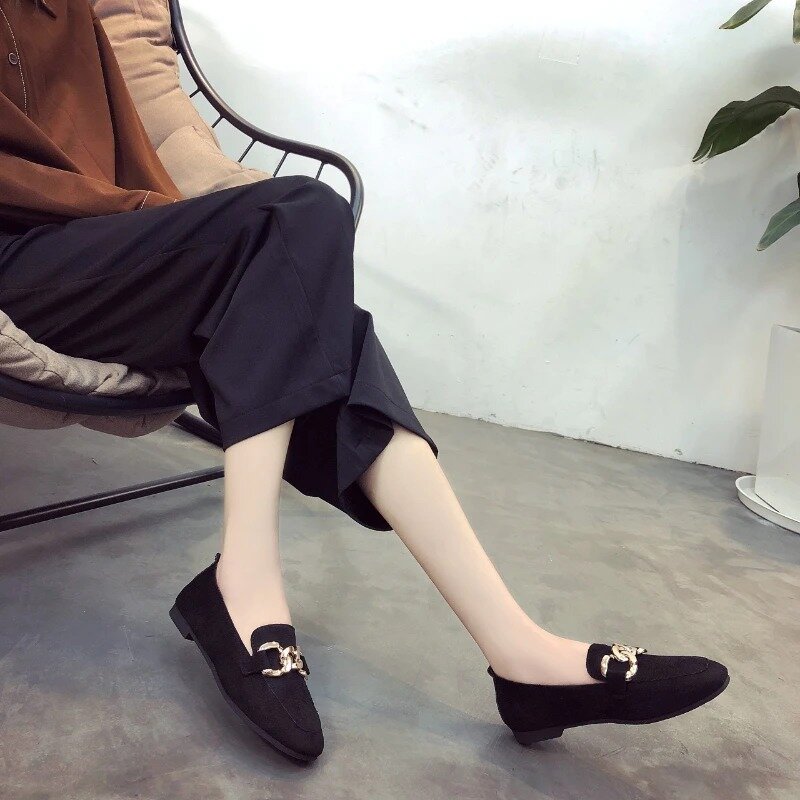 Slip-on Shallow Solid Flats for Women 2024 New Hot Sale Summer Casual Rubber Ladies Shoes Square Toe Pu Flats Zapatos