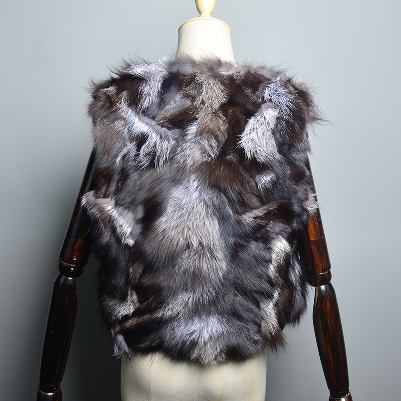 Fox Fur Gilet 2024 Real Fur Short Women Natural Winter Feminino Genuine fur vest Female Real short fur vest colete de inverno