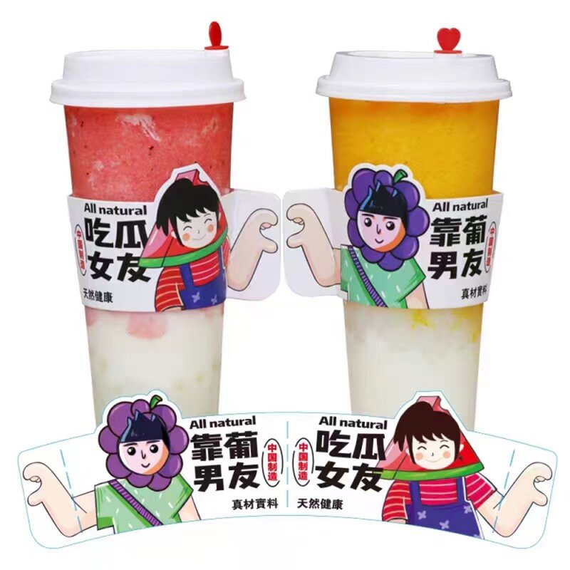 Mangas de café personalizadas con logotipo de impresión de productos, soporte de papel desechable, soporte de manga de taza