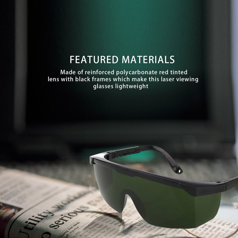 Laser Proteção Goggles, Óculos de segurança, elegantes óculos de proteção, 200nm-2000nm, IPL-2, OD + 4