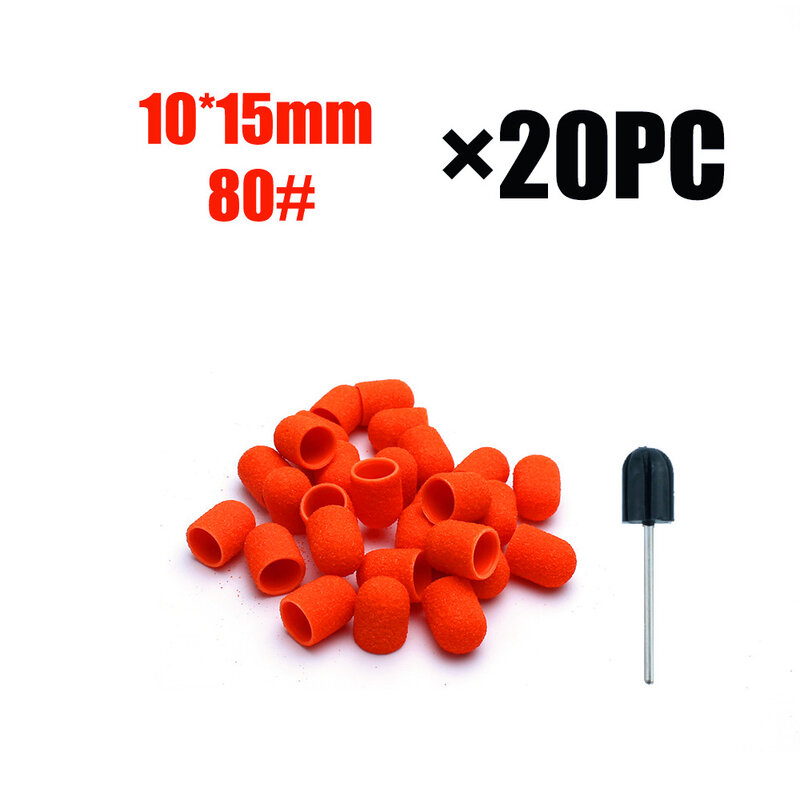 20Pcs Orange 10*15mm Schleifen Caps Elektrische Maniküre Schleifen Bands Pediküre Dateien Bohrer Maschine Nail art Werkzeuge zubehör