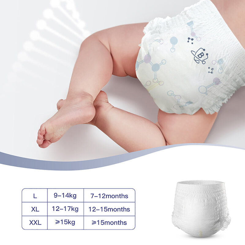 Bc Babycare 9-17KG 1pc pannolino usa e getta nastrato/pantaloni 0-5KG pannolino assorbente asciutto ultra-morbido traspirante NB/L/XL