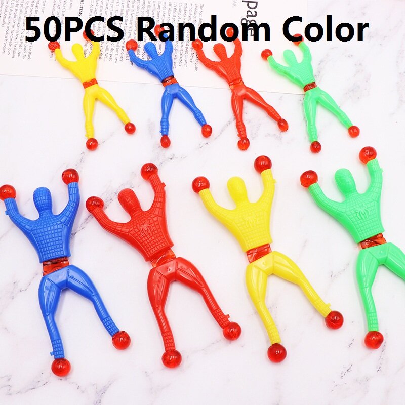 5-50ชิ้น/เซ็ต8.5ซม.ของเล่นเหนียวหน้าต่างผู้ชายมือเหนียว3ของเล่นสีและปีพลาสติกเหมาะสำหรับสำหรับเด็ก