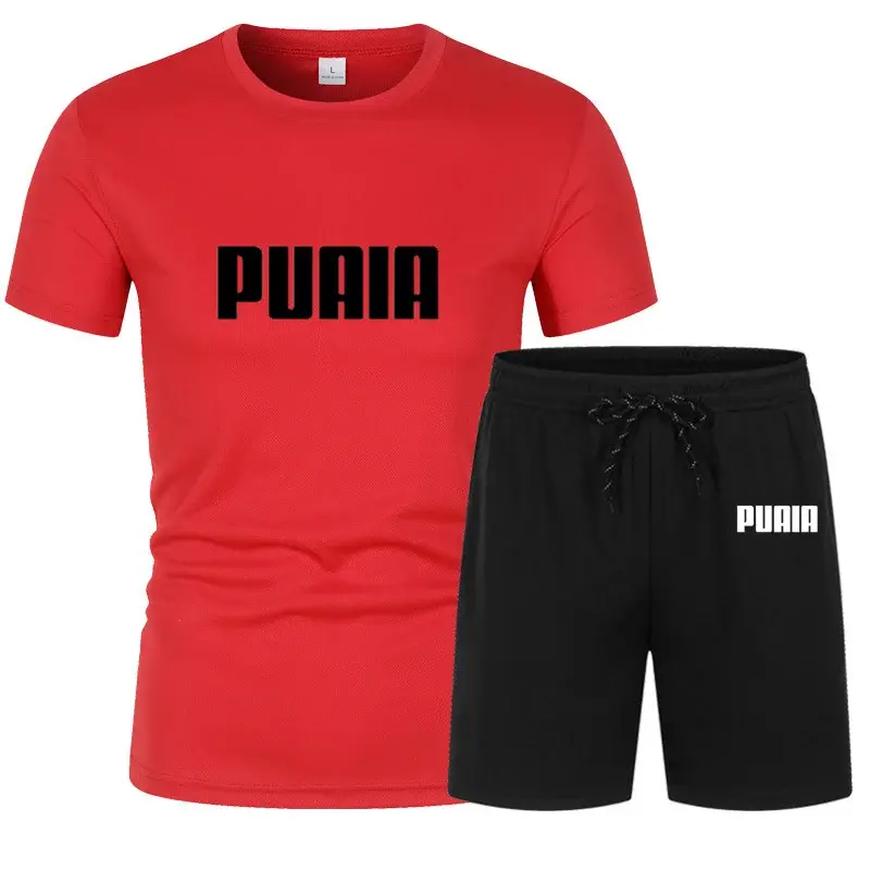 2024 Summer Men's 2Pcs Casual T-shirt Shorts Set Men's Fashionable Short Sleeved Sportswear Men's Set Jogging Tracksuit Clothing
