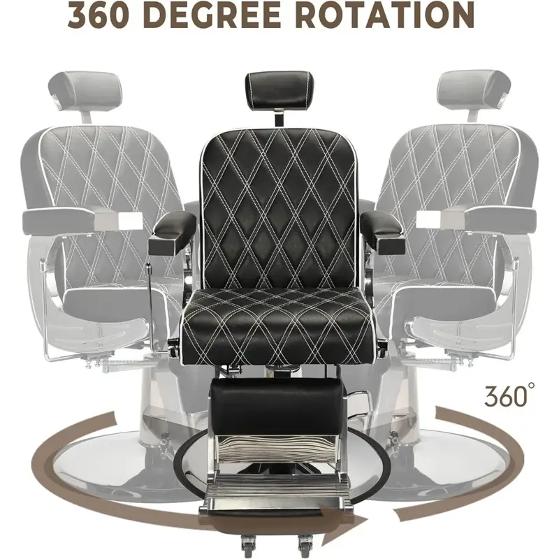 Сверхмощное парикмахерское кресло, винтажное парикмахерское кресло для парикмахерской, черное парикмахерское оборудование для салона красоты и татуировок