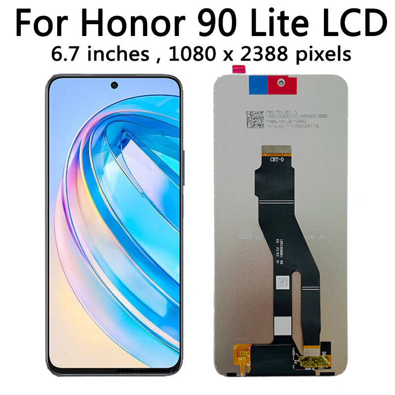 Uji 6.7 ''untuk Huawei Honor 90 Lite CRT-NX1 LCD tampilan layar sentuh Digitizer rakitan untuk Honor90 Lite 90 Lite LCD bingkai