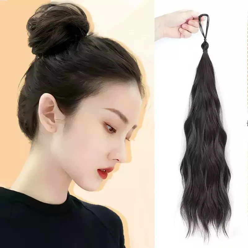 Fascio di capelli sintetici autoavvolgenti artefatto con bobina di capelli a testa di fiore di un pezzo, borsa per parrucca Extra con teschio alto