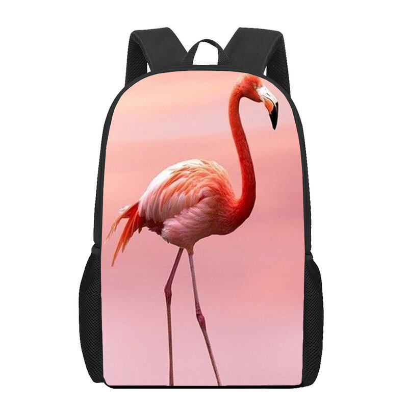 Школьные ранцы с принтом в виде розовых фламинго и птиц для подростков, уникальный рюкзак для мальчиков и девочек, детский студенческий портфель, повседневный дорожный рюкзак