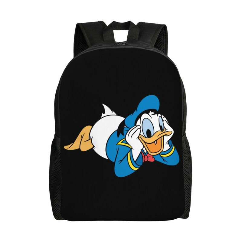 حقيبة ظهر مخصصة من Donald Duck Anime ، حقيبة مدرسة مانغا ، حقيبة كتب للطلاب الجامعيين ، تناسب 15 "حقيبة كمبيوتر محمول ، رجال ونساء