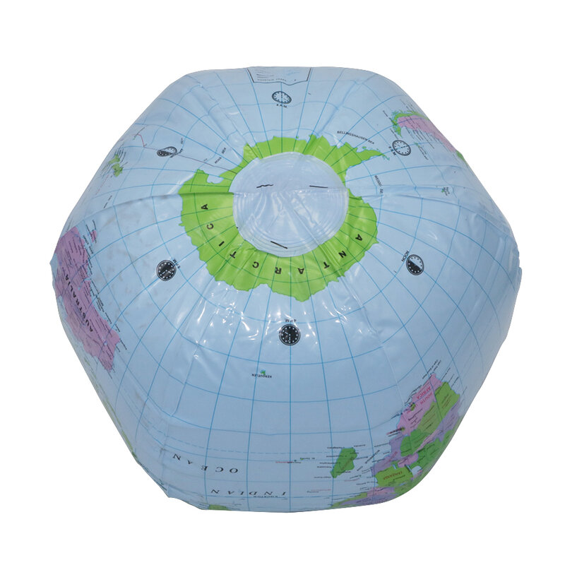Globo inflable de 1 piezas y 16 pulgadas para niños, versión en inglés del mundo, mapa de la tierra y el océano, juguetes educativos de geografía, suministros para estudiantes