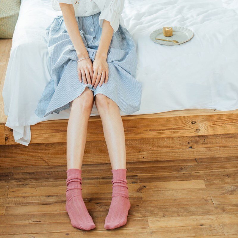 Милые японские носки для девочек на весну и лето, сетчатые ажурные женские носки, однотонные Женские винтажные длинные носки в стиле Харадзюку в стиле ретро
