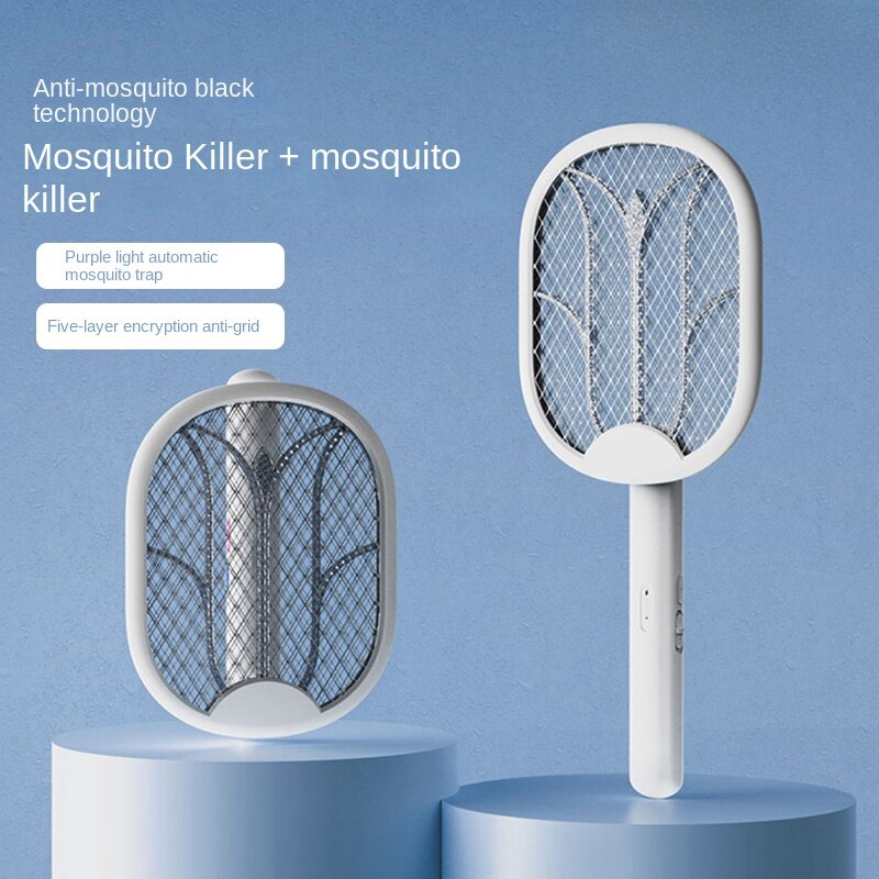 Pemukul nyamuk elektrik kecil, isi ulang rumah tangga perangkap nyamuk super otomatis kuat pembunuh nyamuk millet lipat.