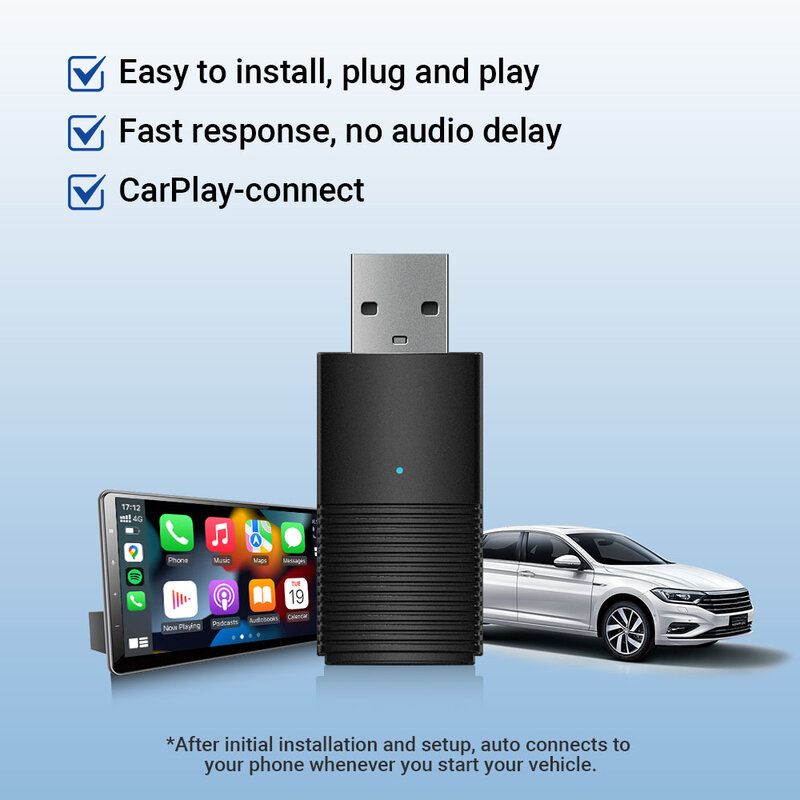 Ottomotion-Mini adaptador sem fio Apple CarPlay, USB Stick, Acessórios do carro para Hyundai, VW, Mazda, Toyota, Kia, Ford, Chery, iPhone
