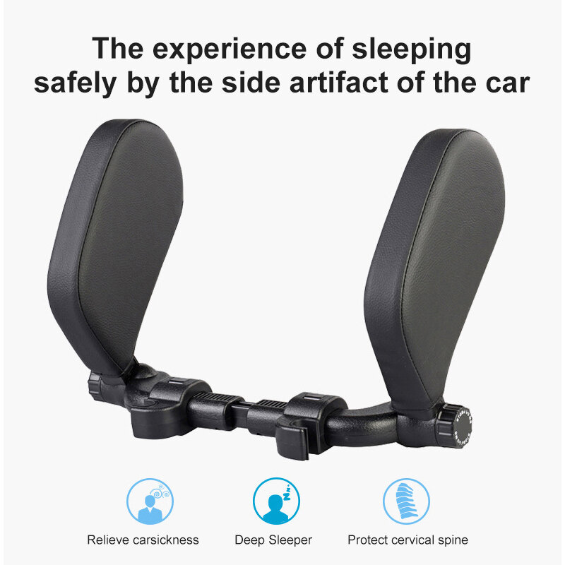 Adjustable Car Headrest Pillow for Adults Child 180° Rotatable Car Headrest Support Auto Seat Travel Rest Sleep Neck Pillow