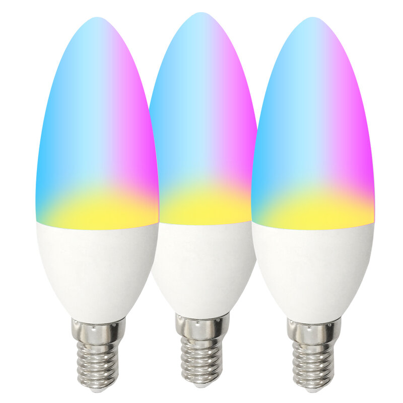 Bougie lumineuse LED pour ampoules intelligentes, ampoule LED WiFi, E14, fournisseur de Shenzhen, RGBW, Wonderful ce Rohs, base E12, ci-après Elabra