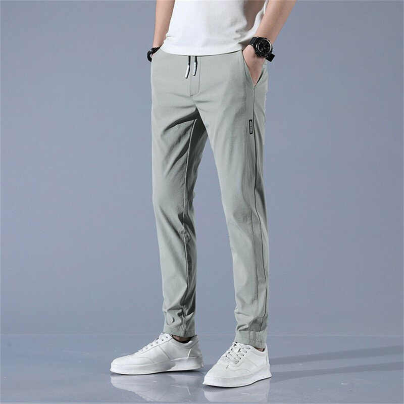 Брюки мужские однотонные с глубокими карманами, повседневные свободные штаны для бега, модная Корейская версия, прямые штаны, большие размеры