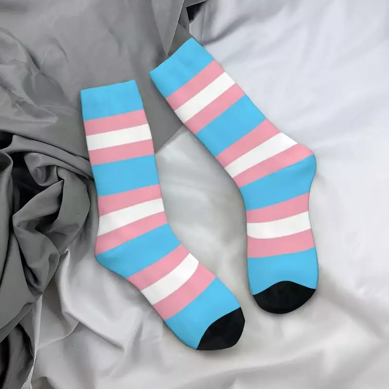 Transgender Flag Lgbt Pride Socks Harajuku High Quality Stockings All Season Long Socks Accessories for Man's Woman's Gifts