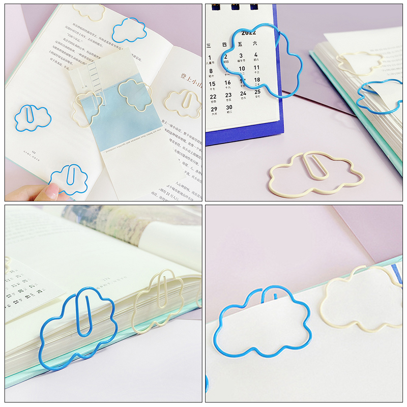 Clips para documentos en forma de nube, Clips de papel prácticos para oficina, estudio diario, hogar