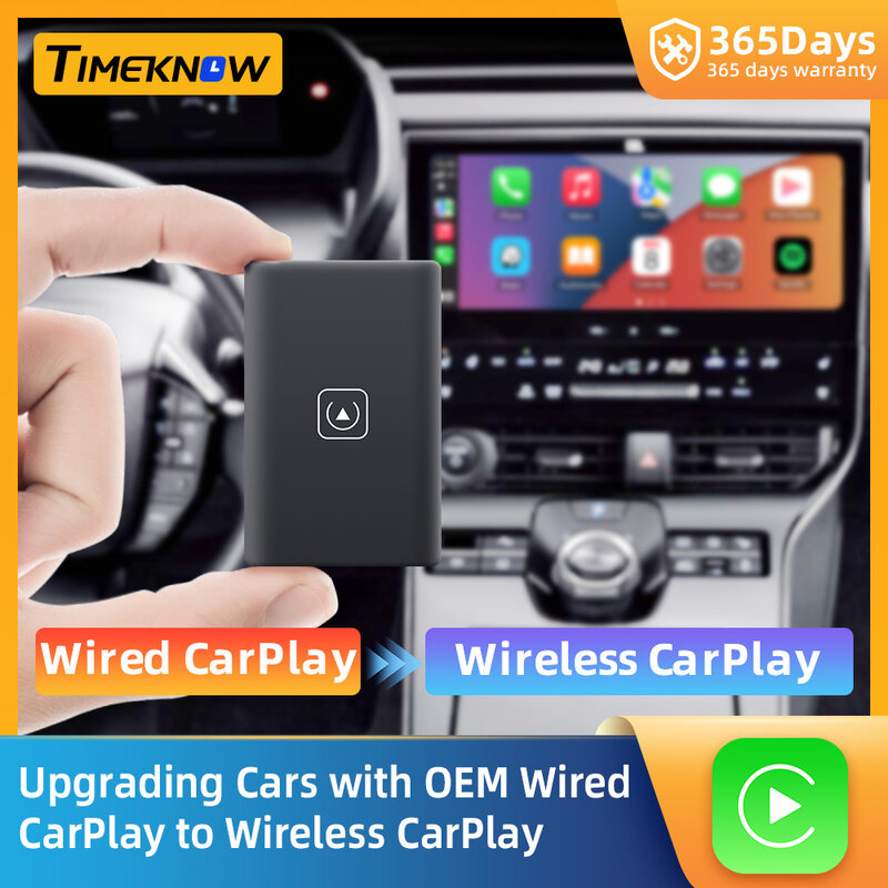 TIMEKNOW-Adaptador CarPlay sem fio para iPhone, USB Car Multimedia Player, Audi, Porsche, Volkswagen, Volvo, Ford, Nissan