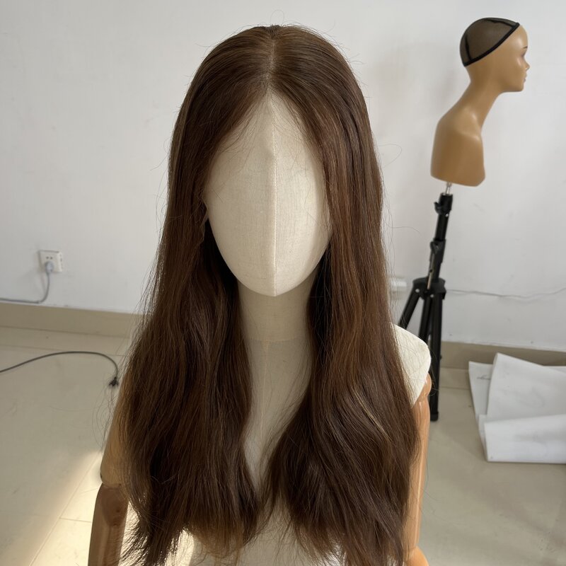 女の子のためのエレガントなヘアウィッグ,ヨーロッパの聖母ヘア,スイスのレース,古典的な人間の髪の毛,エレガントな高級かつら,密度130%,6, 8色