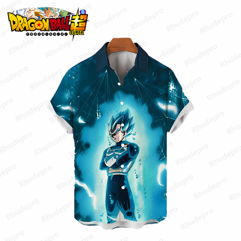 Мужская одежда 2024, рубашка Super Saiya Dragon Ball Z, пляжная одежда высокого качества для побережья и поездок, большой размер, лето