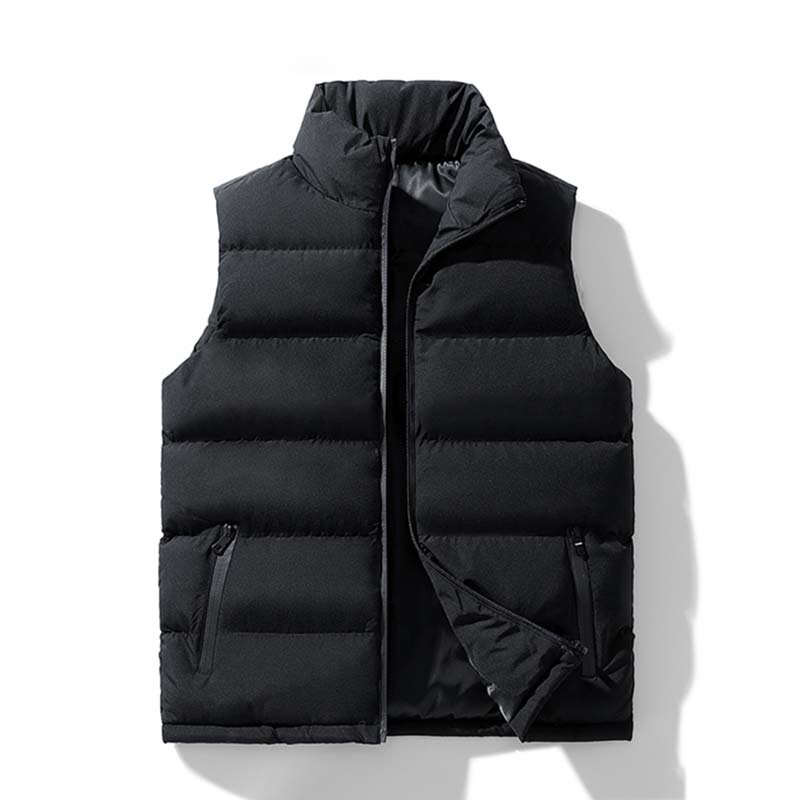 Jaqueta de colete quente sem mangas masculina, gola casual, casaco esportivo de alta qualidade, tendência, outono, inverno, 2023