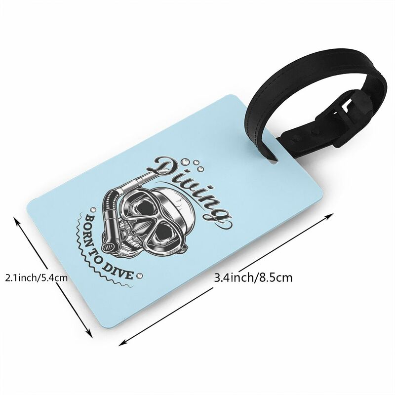 Luggage Tags Scuba Skull Portable Travel Label PVC Fashion Baggage Boarding Tag Luggage Travel Suitcase Accessories Tag