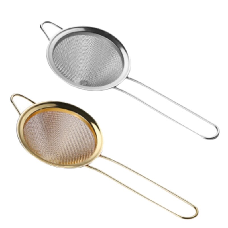 Тонкий сетчатый фильтр, технические ситечки с длинной ручкой для кухонных барных инструментов, металлический дуршлаг для приготовления пищи