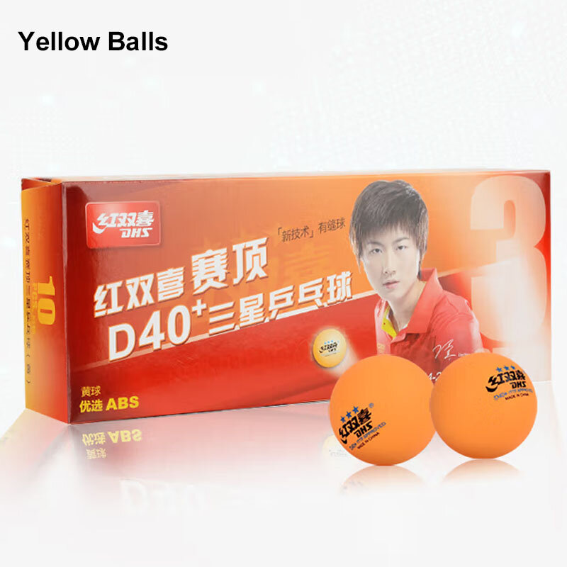 DHS Table Tennis Balls 3 Star D40+ ABS New Material 10 Pcs/PACK Original Ping Pong Balls with Seam ITTF Approved
