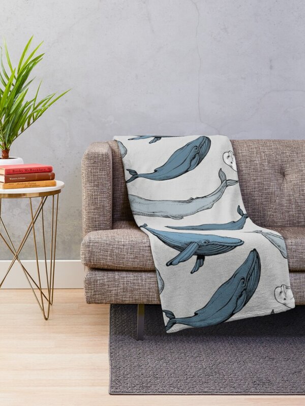 Whales are everywhere Throw Blanket Fur Blankets Double Plush Blanket