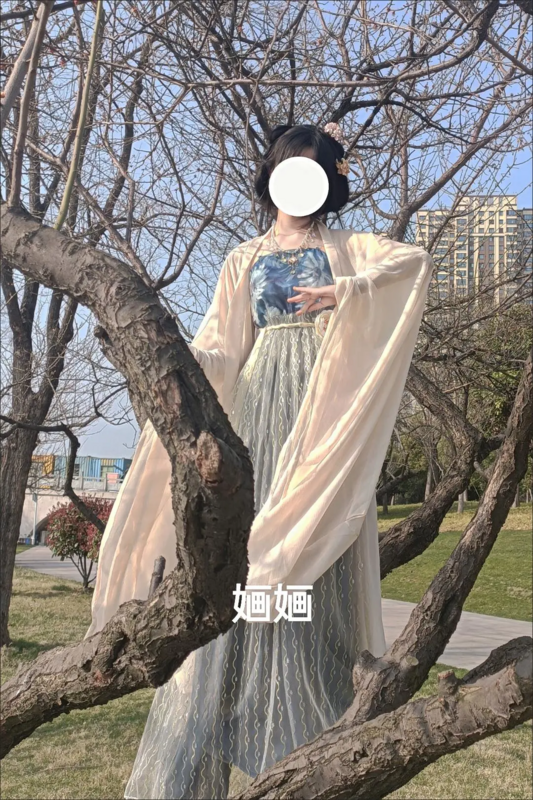 ใหม่ Hanfu จีนสไตล์ Super Fairy Tang-Hezi กระโปรง Han องค์ประกอบเย็บปักถักร้อย Daily Authentic ใหม่ฤดูใบไม้ผลิและฤดูร้อนชุด