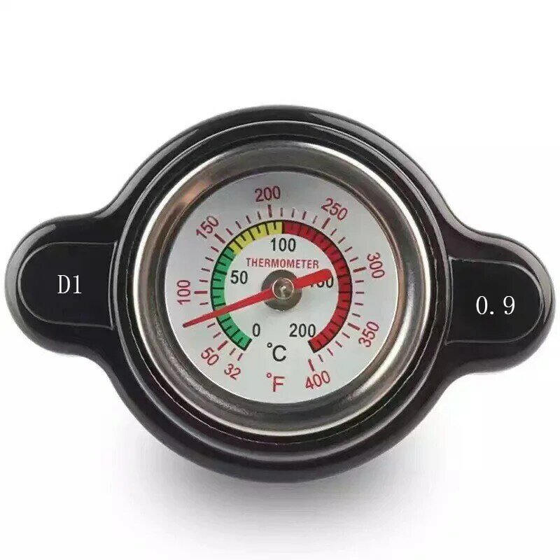 Car Motorcycle Styling D1 Spec Thermo Radiator Cap Tank Cover Water Temperature Gauge with Utility Safe 0.9 Bar/ 1.1 Bar/1.3 Bar