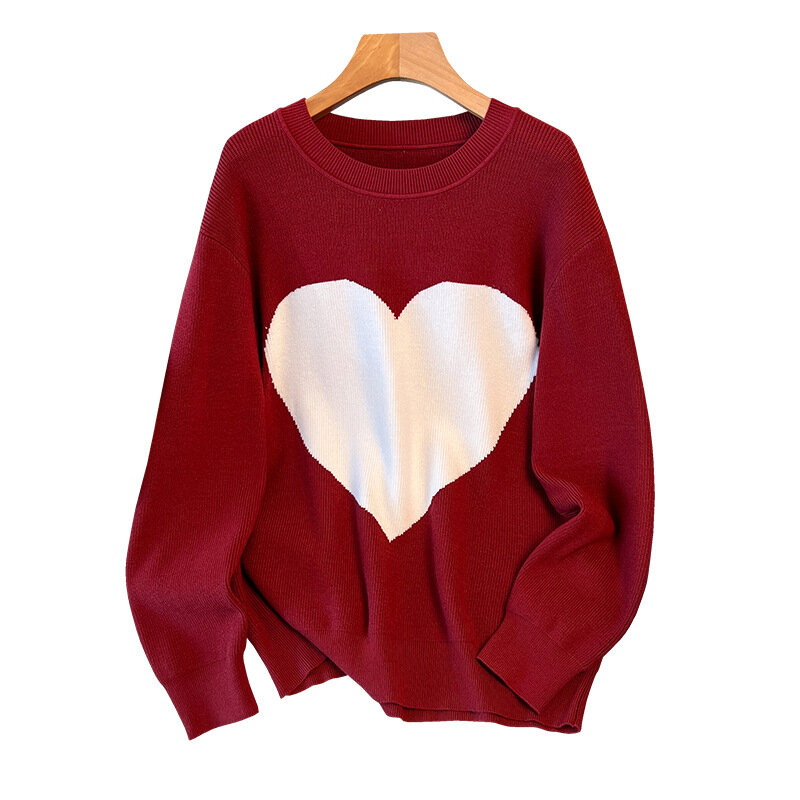170Kg Plus Size Women's Bust 160 Autumn Winter Loose Pullover Thickened Sweater Knit Black Wine Red 5XL 6XL 7XL 8XL 9XL10XL