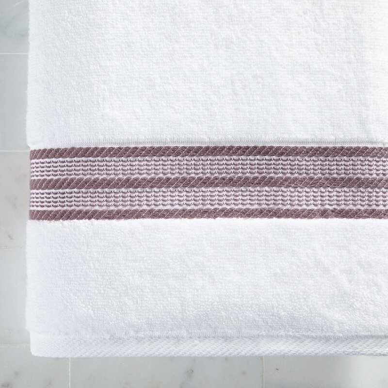 Better Homes & Gardens 6-Piece Bath Towel Set, Purple Solid/Stripe