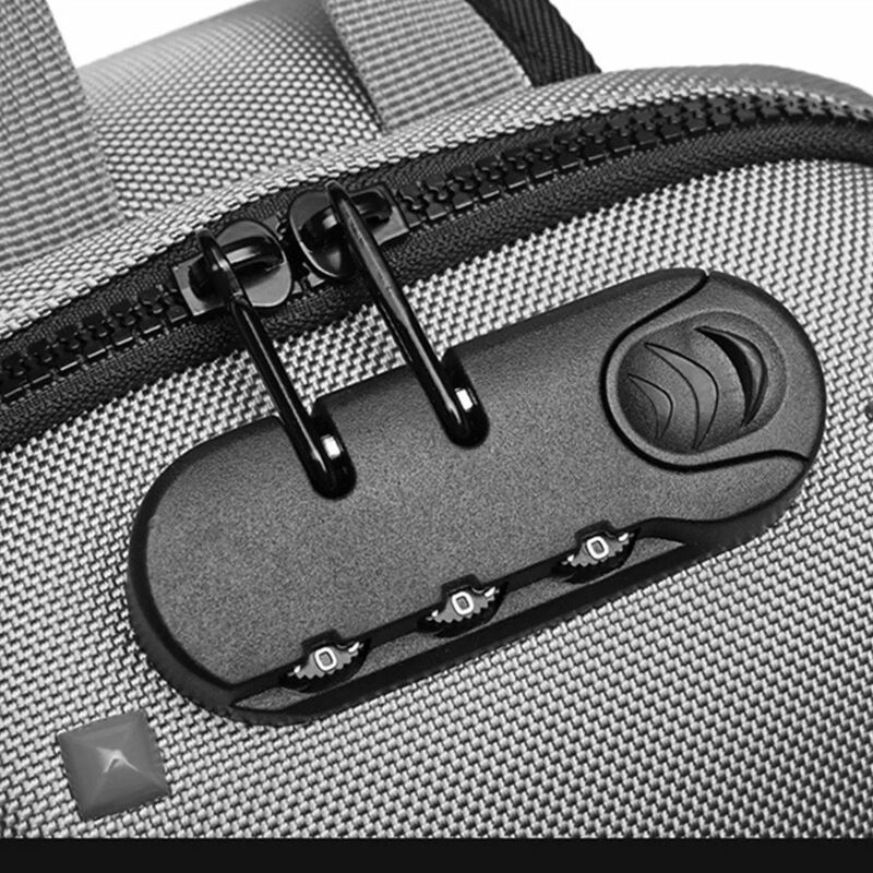 Męska torba na klatkę piersiową na jedno ramię Crossbody wodoodporna sportowa torba podróżna do przechowywania tabletu IPAD blokada hasłem Port USB