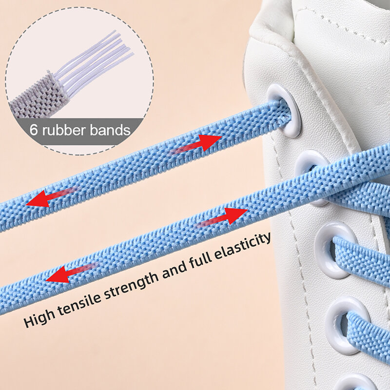 Cordones elásticos para zapatillas de ocio al aire libre, cordones planos de seguridad rápida para niños y adultos, Unisex
