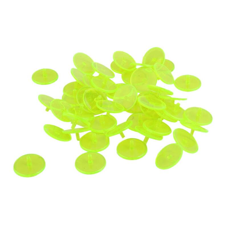 ゴルフボールの丸い透明マーカー,プラスチック,黄色,緑,50個