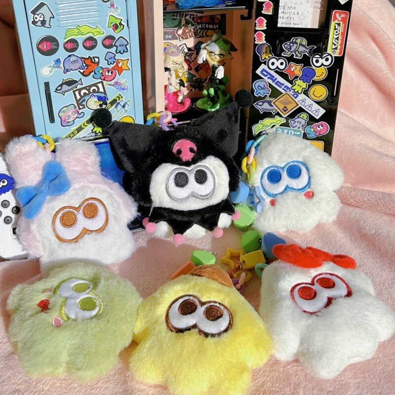 Splatoon Inkling Cosplay Sanrio Plush Toy Hello Kitty Melody Kuromi Kawaii Animal Soft Stuffed Toy Cinnamoroll Orange Red Doll
