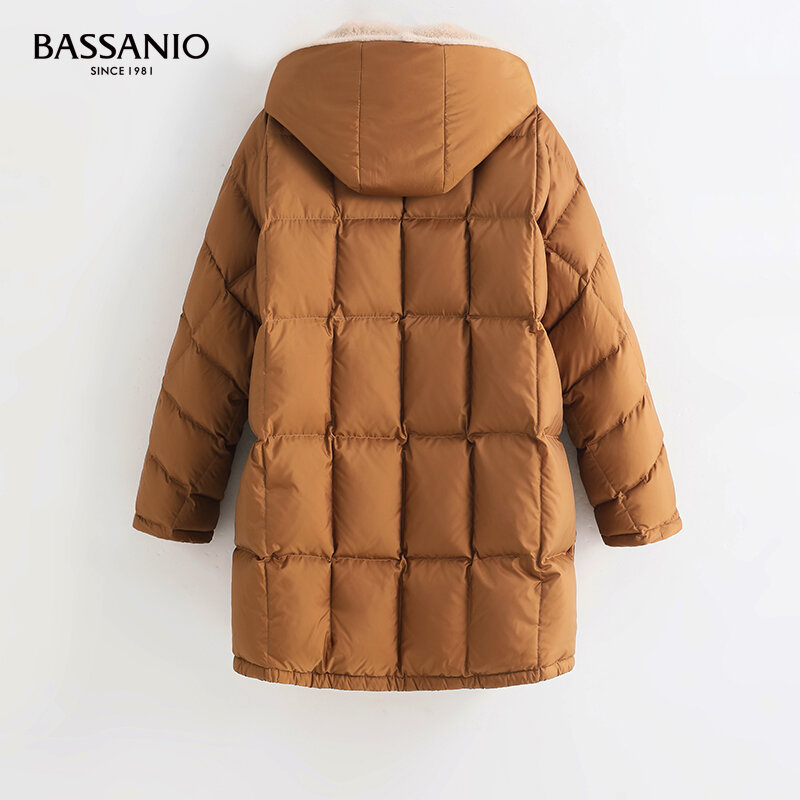 Manteau en duvet de canard à capuche avec col en fourrure de vison naturelle pour femme, vêtement d'extérieur chaud d'hiver