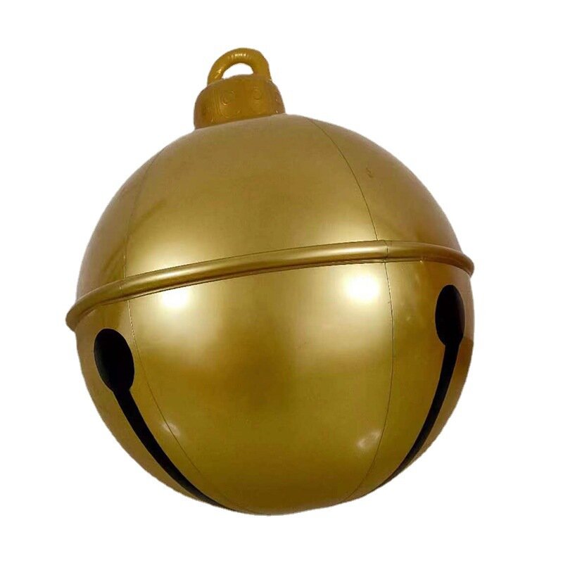 Ballon de cloche décoratif de Noël, 60cm, impression amusante extérieure, boule de jouet gonflable en PVC, cadeaux d'artisanat, ornements de boule de Noël