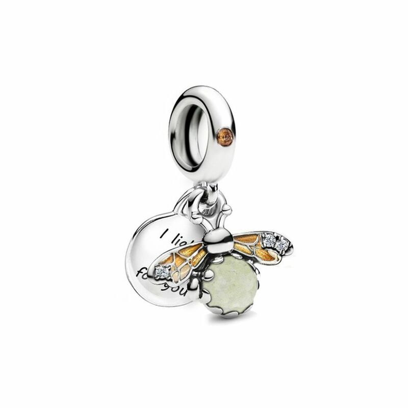 Baru perak Firefly Bee Sunflower Charm Fit 925 asli gelang pesona Diy manik-manik wanita perhiasan indah Aksesori Hadiah